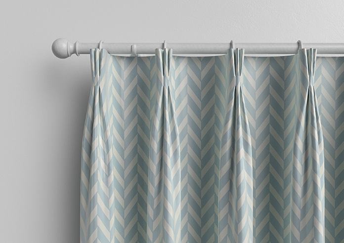 Chevron Stripe, Light Blue - Made to Measure Curtains - Image 11